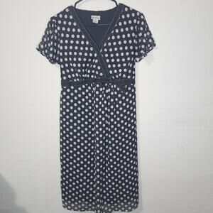 Motherhood Maternity Woman’s Dress Polka Dot Size Large Black and White